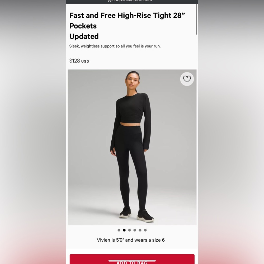 Lululemon Fast and Free Leggings 28